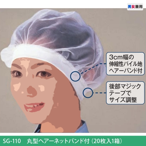 SG-110　丸型ヘアーネットバンド付