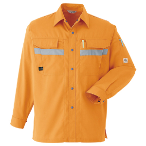 反射材 作業服 長袖シャツ シャツ 反射材付き作業服 セーフティ E6964