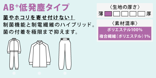 高機能食品工場 衛生白衣 食品白衣 白衣 工場 サンエス  SUN-S haccp HACCP 高機能 AB+低発塵タイプ